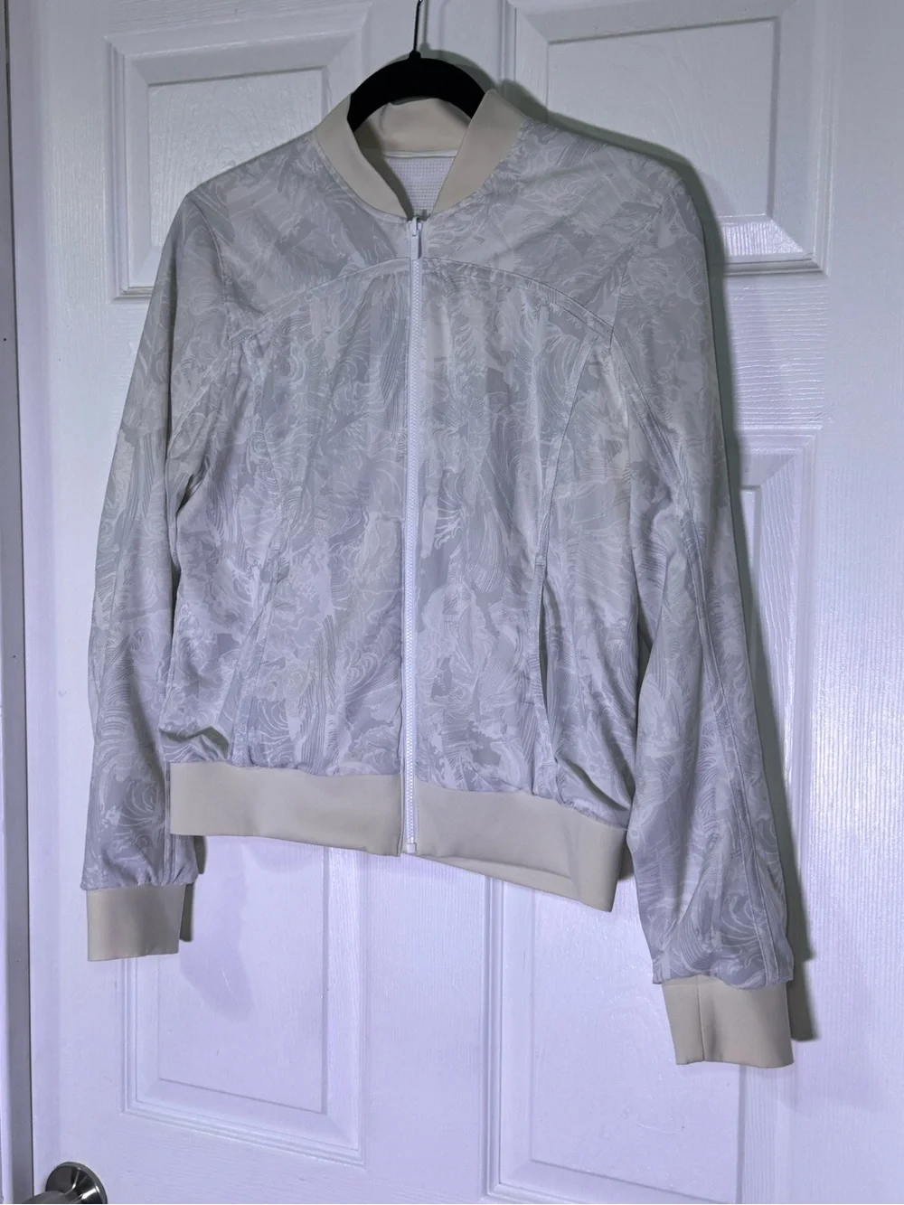 lululemon athletica Light Gray Patterned Bomber Jacket